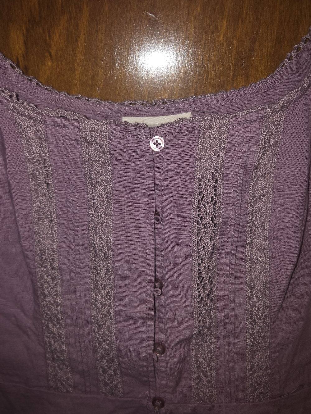 Universal Thread Mauve Lace-Trim Button Front Tank - Picture 2 of 5